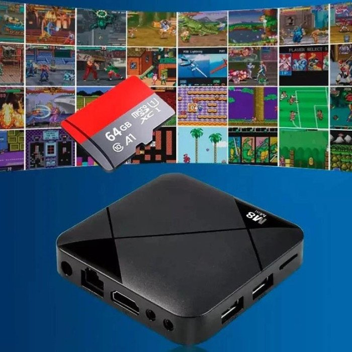 Ігрова консоль приставка для телевізора 4K система Android TV 10 4G Wi-Fi HD з двома джойстиками