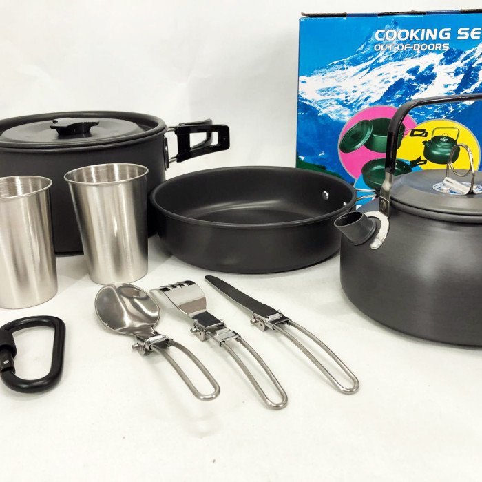 Якісний туристичний посуд, Набір для пікніка подарунок, Набір посуду для багаття