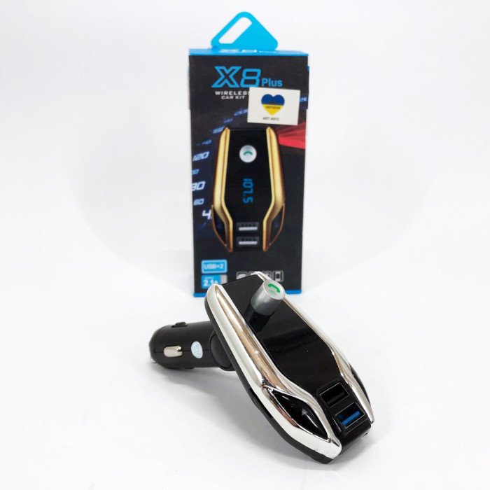 Автомобільний FM модулятор Bluetooth FM X8 plus, FM модулятор з флешкою ​​від прикурювача