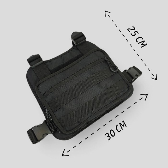 Нагрудна тактична сумка чоловіча, сумка через плече чорна розгрузка