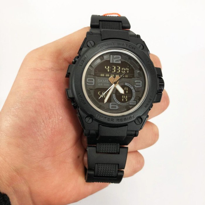 Годинник наручний чоловічий SKMEI 1452BK BLACK, водонепроникний чоловічий годинник. Колір: чорний