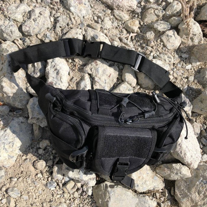 Набір! Якісна тактична сумка через плече + тактичний ліхтар