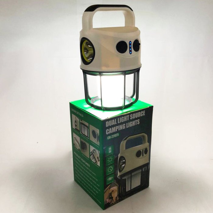 Ліхтар кемпінговий переносний CH-22025 з функцією павербанку, акумуляторна кемпінгова лампа світильник