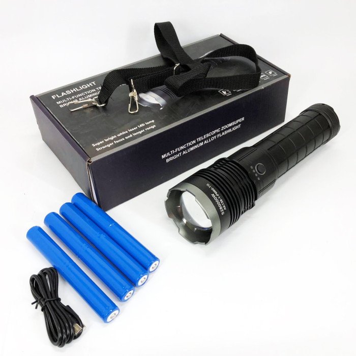 Ліхтар ручної моделі Police AK138-1 WHITE LASER LED PM60-TG 8х18650, USB-зарядка, Power Bank, зум