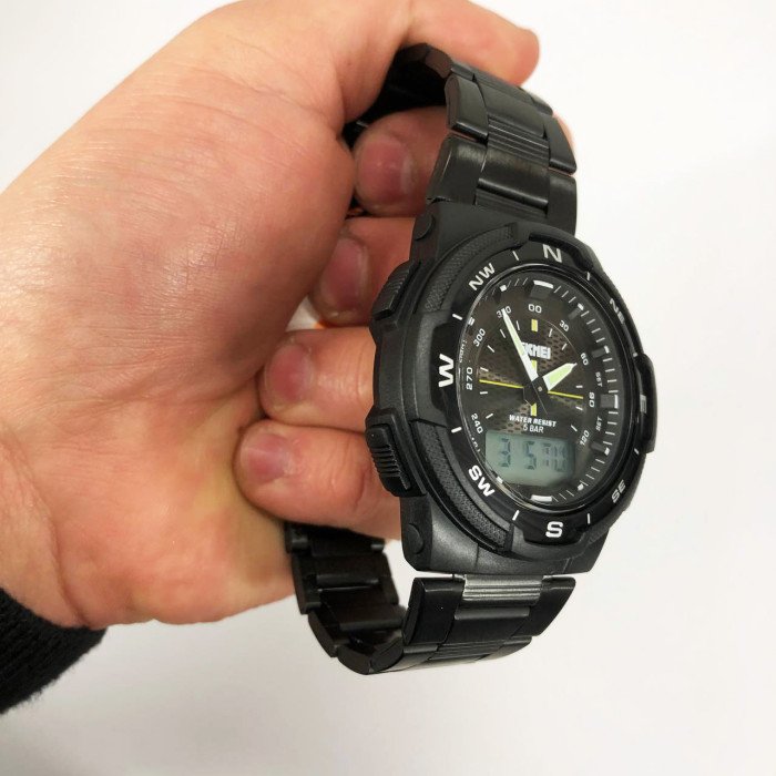 Годинник наручний чоловічий SKMEI 1370BKWT, годинник для військовослужбовців, фірмовий спортивний годинник