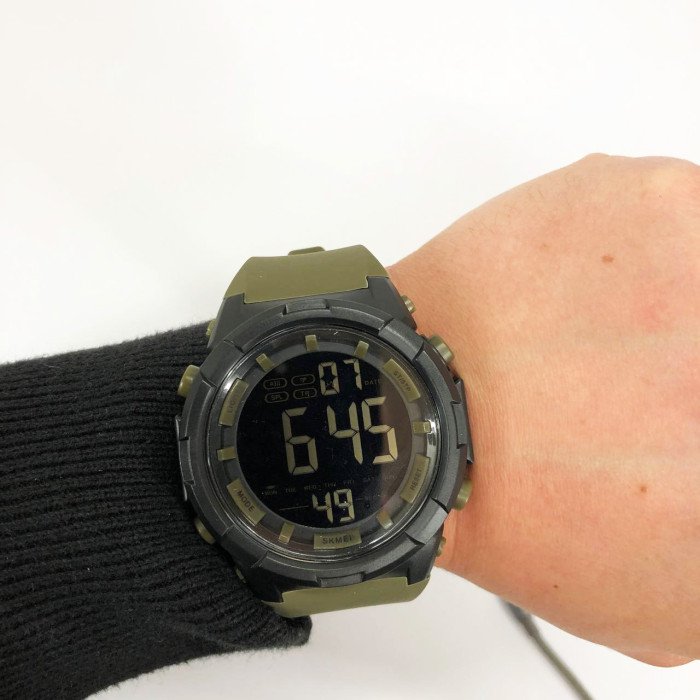 Годинник наручний чоловічий SKMEI 1845AG ARMY GREEN, армійський водостійкий тактичний годинник. Колір: зелений