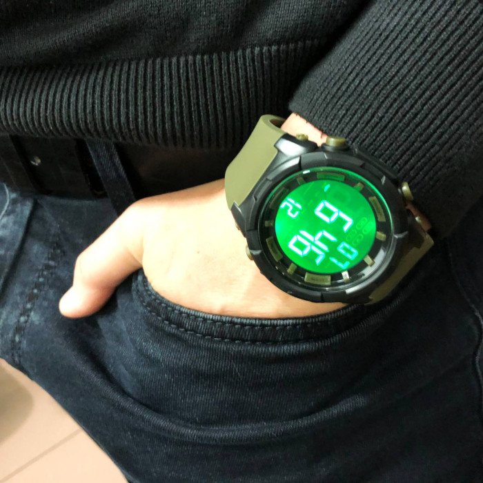 Годинник наручний чоловічий SKMEI 1845AG ARMY GREEN, армійський водостійкий тактичний годинник. Колір: зелений