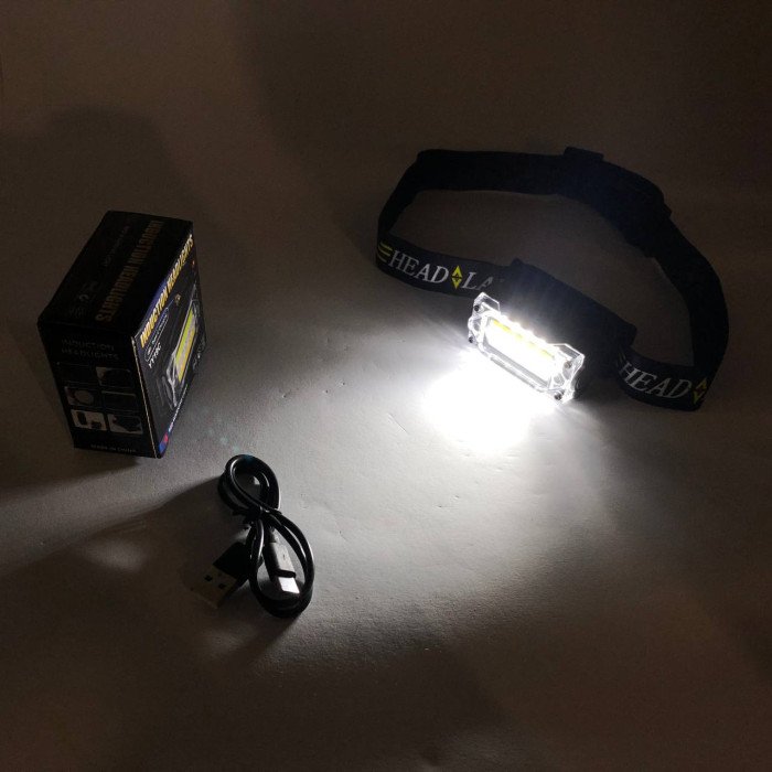Ліхтар налобний YY-19C-5SMD+COB white+yellow+red Motion Sensor, Потужний світлодіодний ліхтарик на голову