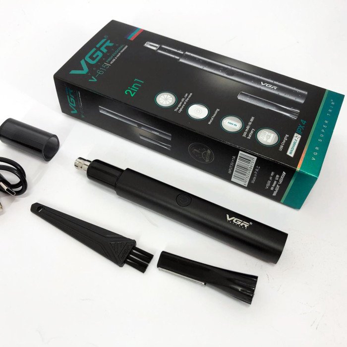 Тример для носа та вух VGR V-615, Тример для вусів, Електробритва з насадками для бороди