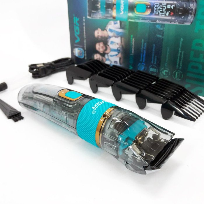 Машинка для стрижки волосся і бороди VGR V-695 з LED дисплеєм IPX7 вологозахист