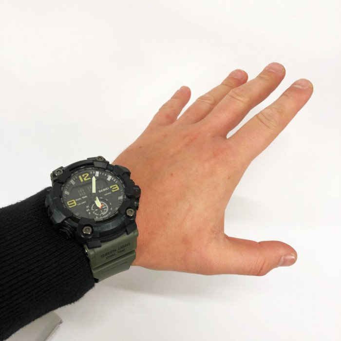 Годинник наручний чоловічий SKMEI 1965AG ARMY GREEN, Годинник армійський оригінал, Годинник спортивний. Колір: зелений