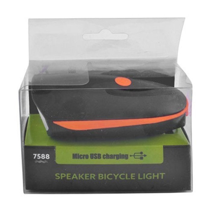 Велоліхтар + дзвінок 7588/758/056, виносна кнопка, Waterproof, вбудований акумулятор 14500