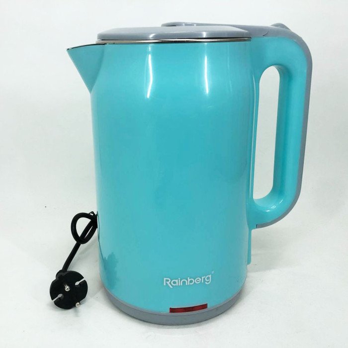 Чайник електричний Rainberg RB-2247 2000Вт 2 л, тихий електричний, безшумний чайник. Колір: блакитний