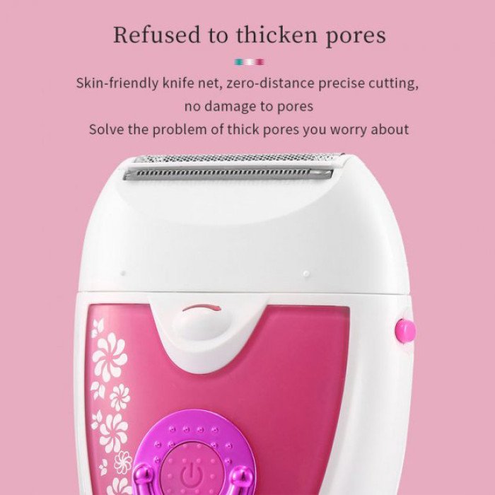 Епілятор VGR V-722 акумуляторний 2 швидкості 32 пінцети з насадками. Колір: рожевий