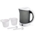 Электрочайник чайник с чашками и ложечками набор в дорогу Adler AD 1268 0.6Л 600Вт