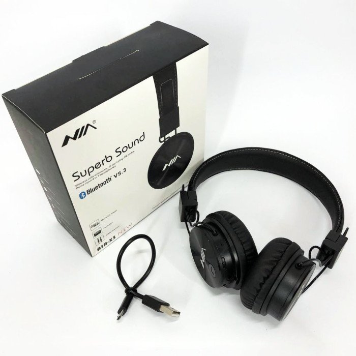 Бездротові блютуз навушники для телефону та комп'ютера з мікрофоном NIA X3, гарні бездротові навушники