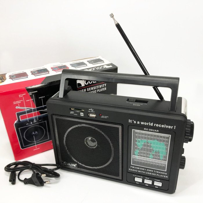 Портативний радіоприймач GOLON RX-99/3920 акумуляторний FM/AM/SW з відтворенням USB/MicroSD