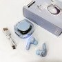 Бездротові навушники TWS T8 PRO з прозорим кейсом Вакуумний LED дисплей Bluetooth 5.3. Колір: блакитний
