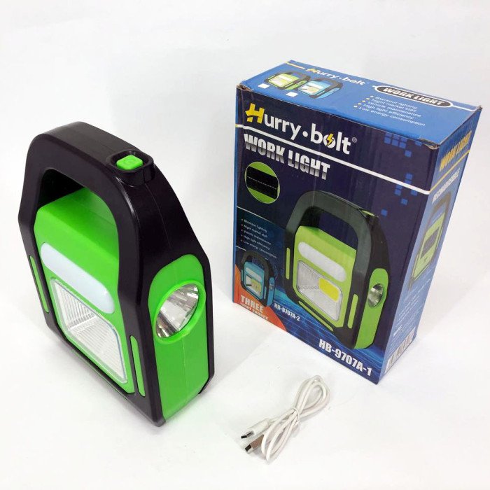 Ліхтар світлодіодний акумуляторний на сонячній батареї HB-9707 B-2 ZB-40. Колір: зелений