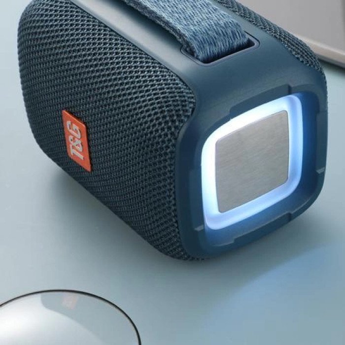 Портативна Bluetooth колонка TG339 5W з RGB підсвічуванням, Bluetooth колонка для вулиці. Колір: синій