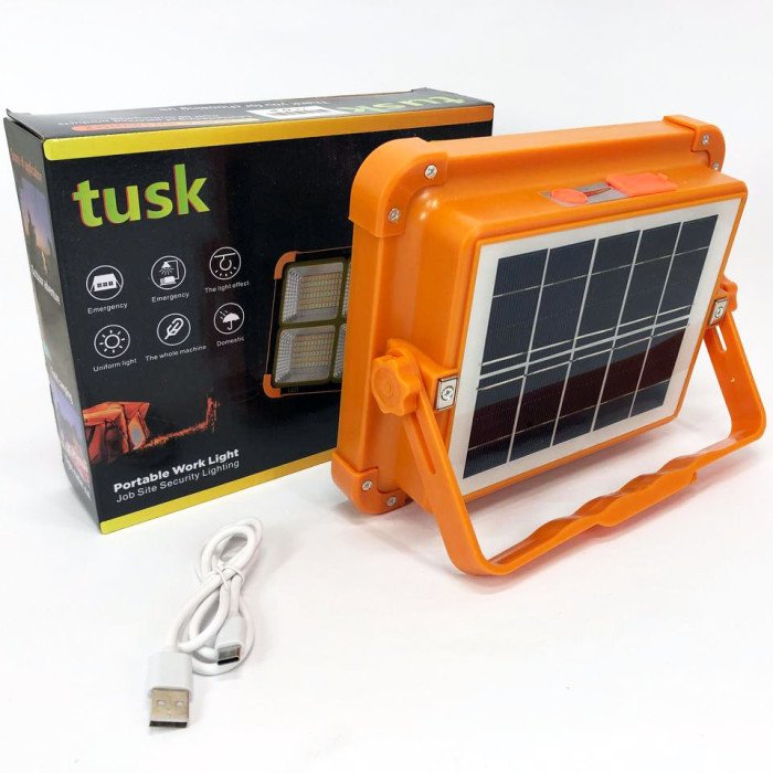 Потужний ліхтар - прожектор із сонячною панеллю та функцією Power bank Solar LED light 12000 mAH