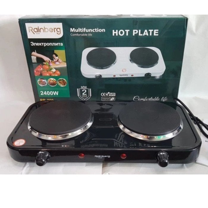 Електрична плита дискова плита Rainberg RB-999 електроплита 2400Вт Black
