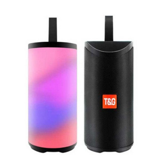 Портативна Bluetooth колонка TG-169 з різнокольоровим підсвічуванням FM-радіо 5Wx2. Колір чорний