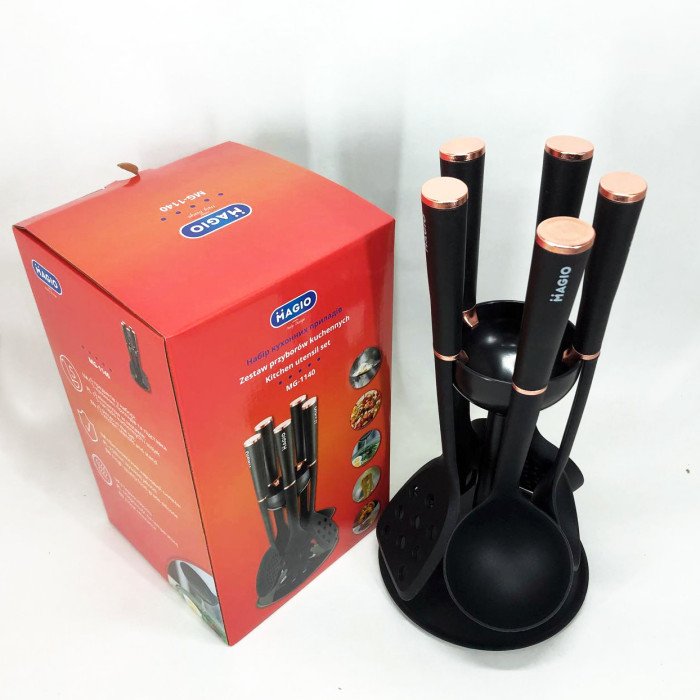Набір кухонного приладдя MAGIO MG-1140, набір поварешок на підставці кухонний набір лопаток