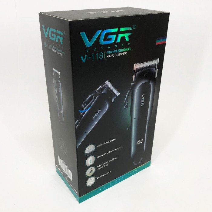 Машинка для стрижки волосся та бороди VGR V-118, Машинка для стрижки волосся бездротова, Електробритва
