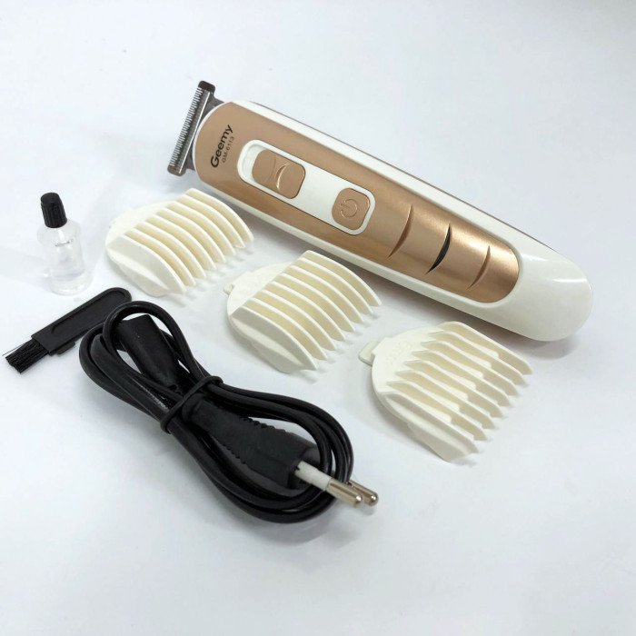 Машинка для стрижки волосся Gemei GM-6113 акумуляторна, чоловіча машинка для гоління. Колір: золотий