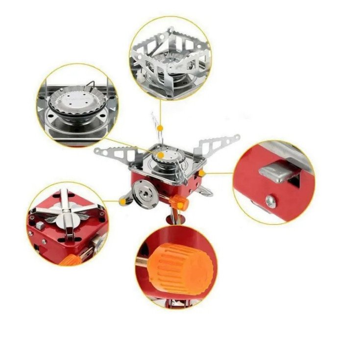 Газовий пальник для їжі, Мініатюрний газовий пальник, Міні плита похідна, Газовий пальник туристичний