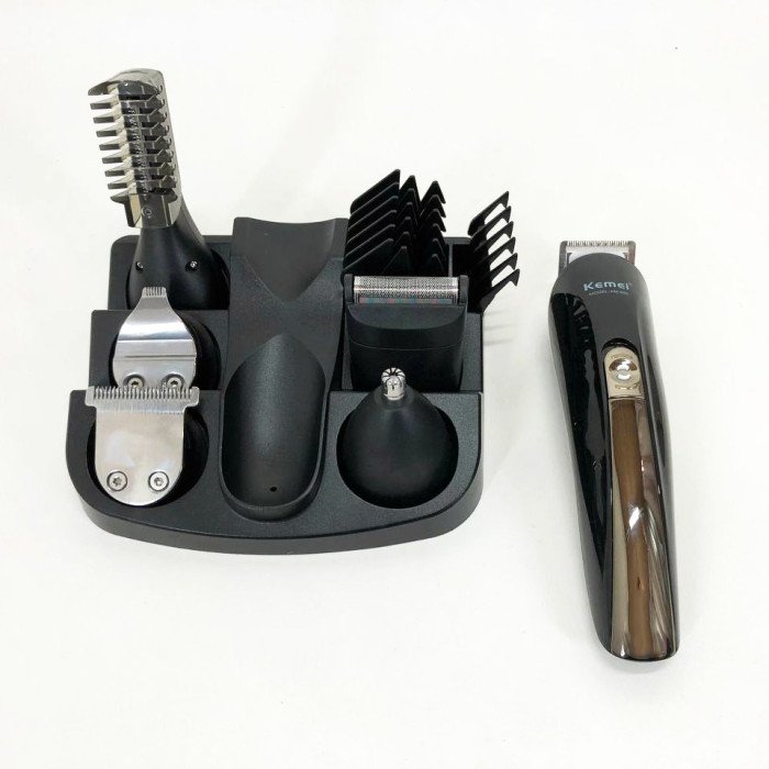 Тример чоловічий Kemei KM-600 універсальний 11 в 1 для стрижки волосся та гоління бороди та носа, бездротовий