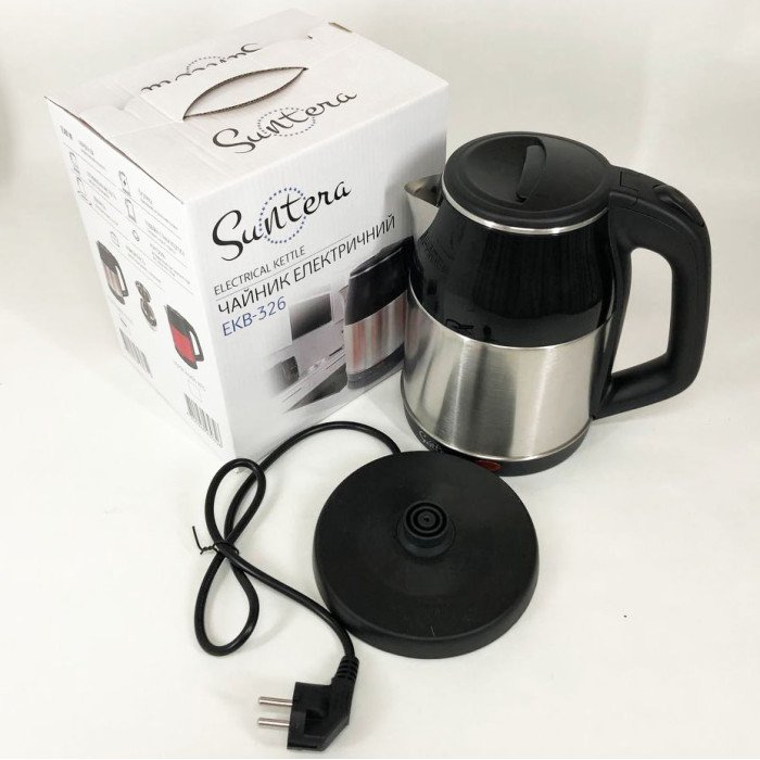 Електрочайник Suntera EKB-326S, добрий електричний чайник, електронний чайник. Колір: срібний