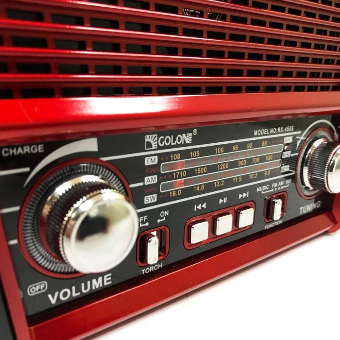 Радіоприймач Golon RX-455S USB / акумулятор сонячна панель, Радіоприймач з гарним прийомом для дачі