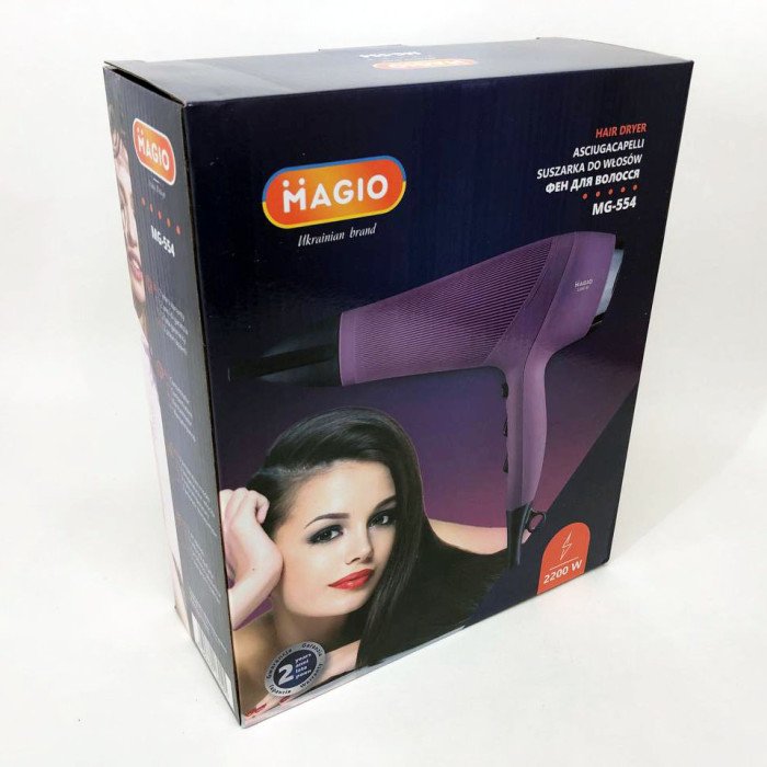 Потужний універсальний фен MAGIO MG-554, гарний фен для волосся, фен з насадкою для прикореневого об'єму