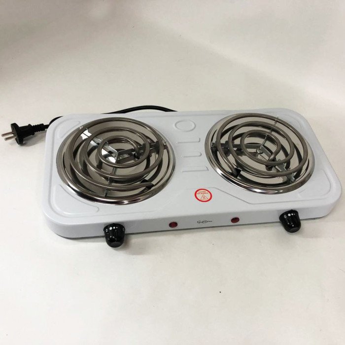 Плита електрична Suntera DP-1915 2000 Вт, потужна настільна електроплита, побутова плита. Колір: білий