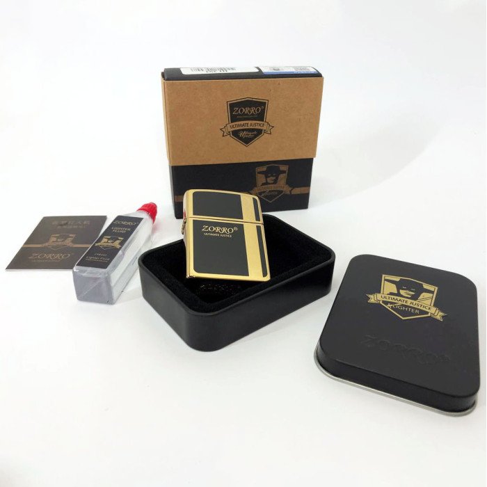 Запальничка бензинова Zorro HL-293, запальничка на день народження, запальничка у подарунковому футлярі