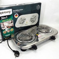Електрична плита Rainberg RB-008 на 2 поверхні спіральна + 2 регулятори 3500 Вт
