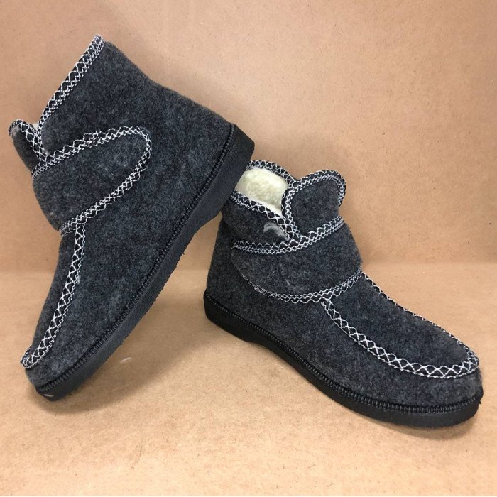 Черевики жіночі хутряні утеплені з застібкою 37 розмір, Бабусі жіночі домашні, Тапочки з хутром