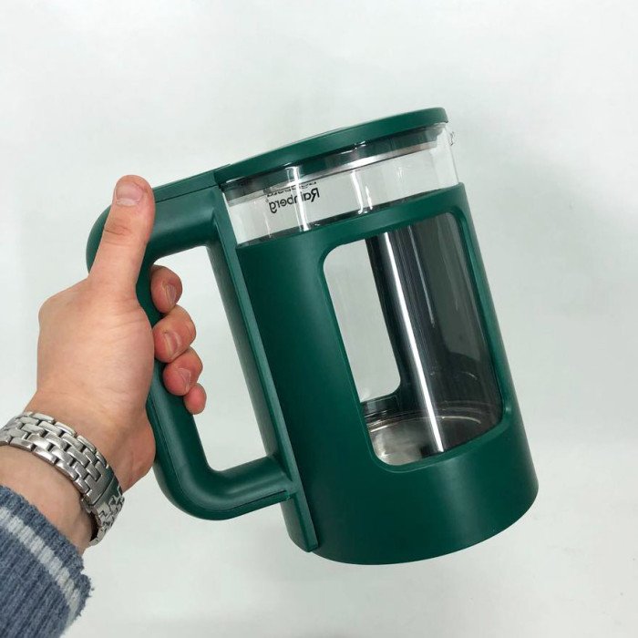 Електрочайник Rainberg RB-2220 скляний дисковий прозорий. Чайник із підсвічуванням 2200W. Колір: зелений