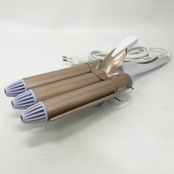 Плойка потрійна хвиля GEMEI GM-1988-25 керамічне покриття з регулювань температури