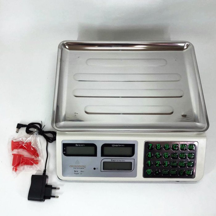 Ваги торгові електронні до 50 кг Crownberg CB-5006, Ваги торговельні до 50 кг, Настільні торгові ваги