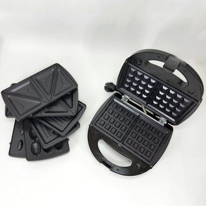 Мультимейкер 4 В 1 Crownberg Cb-1074 750 Вт Гриль Сендвічниця Вафельниця