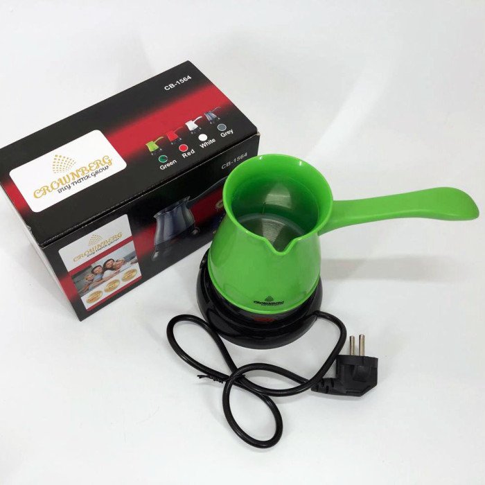 Турка електрична кавоварка Crownberg CB-1564, Електрична турка 0.5 л, Електро турка. Колір: зелений