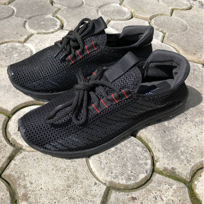 Тонкі кросівки | Мякі чоловічі кросівки | 43 Розмір. Кросівки з тканини, що дихають. Модель 45112. Колір: чорний