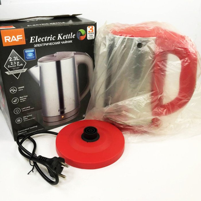 Електрочайник з нержавіючої сталі RAF R7883 2,3л. Колір: червоний