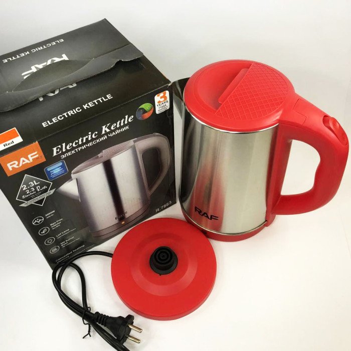 Електрочайник з нержавіючої сталі RAF R7883 2,3л. Колір: червоний