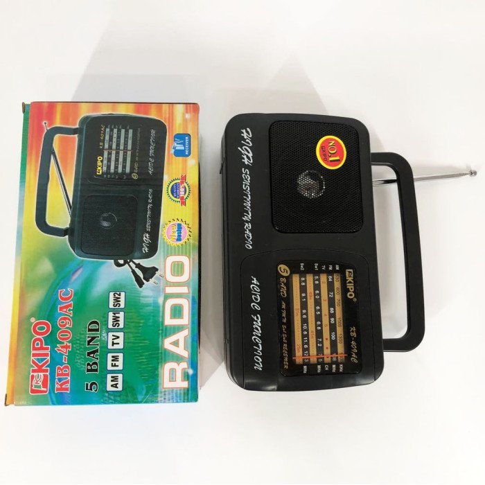 Радіоприймач Kipo KB-409AC потужний радіо FM c usb живлення від батареї R20 або від мережі Чорний