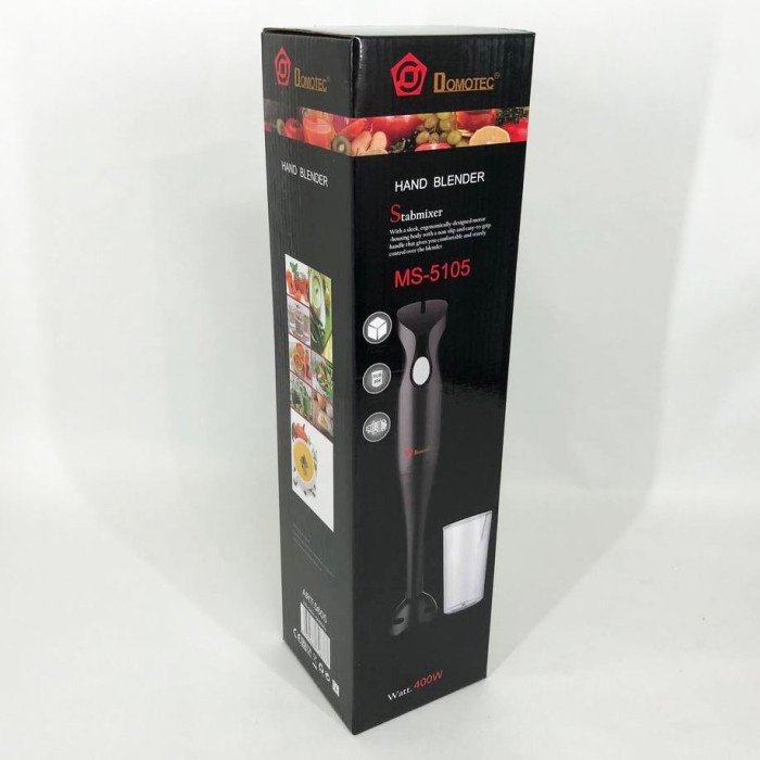 Блендер DOMOTEC MS-5105 400 Вт зі склянкою, гарний занурювальний блендер для дому, електричний блендер