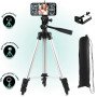Штатив для телефону та фотоапарата Tripod 3110 PRO портативний трипод 0,35-1.02м висота. Колір: срібний